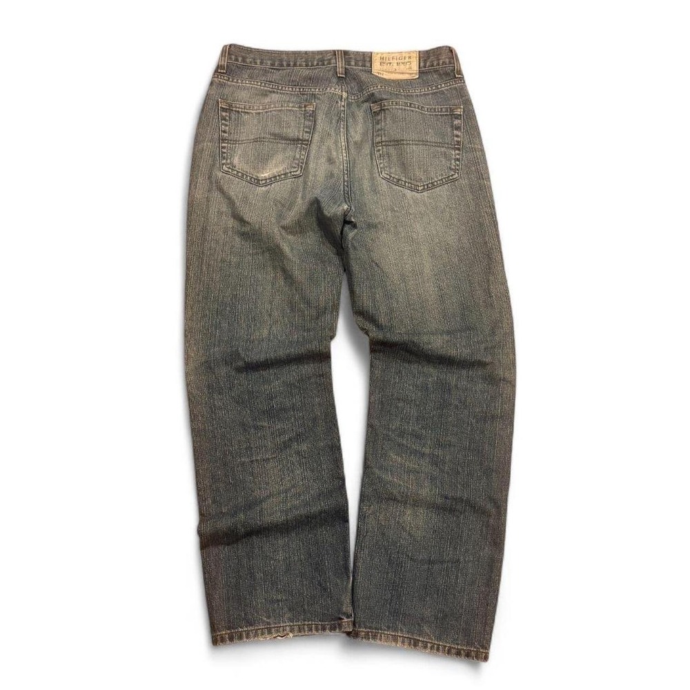 Tommy Hilfiger Est 1985 Vintage Distressed Blue Denim Jeans Mens Straight Leg